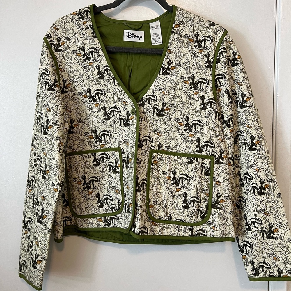 Disney Bambi Patterned Jacket Blazer V Neck